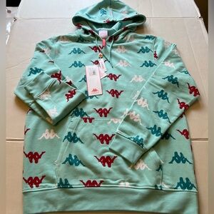 Kappa Men's Teal and Red Logo Sweater